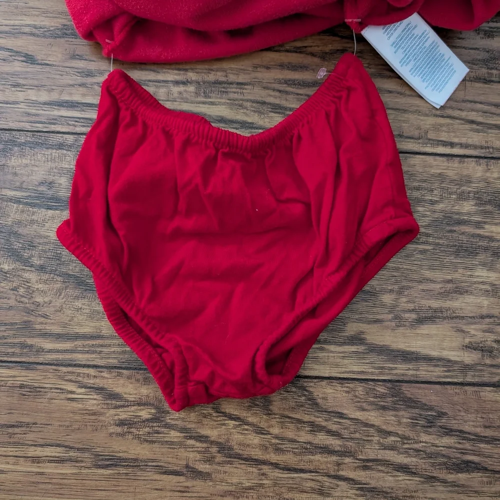 $ Ralph‎ Lauren Red Velour Collared Dress